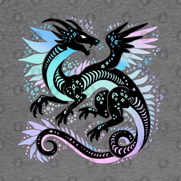 Pastel Rainbow Dragon by Things By Diana